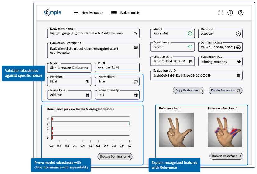 Saimple SaaS front interface screenshot