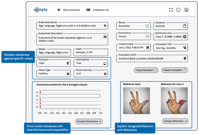 Saimple SaaS front interface screenshot